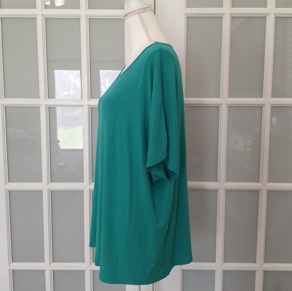 IMAN Pink and Green Short Cap Sleeve Tops Size - 3x - Picture 5 of 15